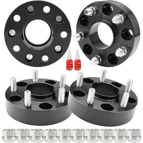 فواصل عجلة مركزية Richeer 5x5 لـ 2007-2018 Wrangler JK 1999-2010 Grand Cherokee WJ WK 2005-2010 Commander XK، 4 قطع 2 بوصة 5x127 مم فاصل عجلة مزورة مع 1/2-20 مسامير 71.5 مم