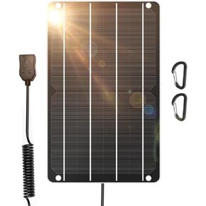 6W Solar Panel, 5V/1A Mini USB Solar Panel,IP67 Waterproof Monocrystalline Module DIY Solar Panel Kit with PET Material for Smart Phone, Small Fans Monitor Outdoor Security Camera