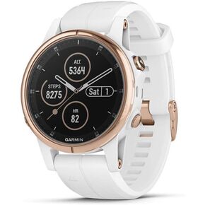 Garmin Fenix 5s Plus, Smaller-Sized Multisport GPS Smartwatch, Features Color TOPO Maps, Heart Rate Monitoring, Music and Garmin Pay, White/Rose Gold (Renewed)
