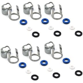 HiSport 06E998907G Fuel Injectors Seals Repair O-Ring Kit -Compatible with VW Audi A4 A5 A6 A8 Q7 Touareg (6 pcs)