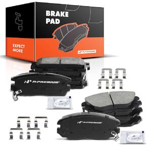 A-Premium Front and Rear Ceramic Disc Brake Pads Set Compatible with Select Chevy and GMC Models - Equinox, Terrain 2010-2017, with Hardware, 8 Pcs