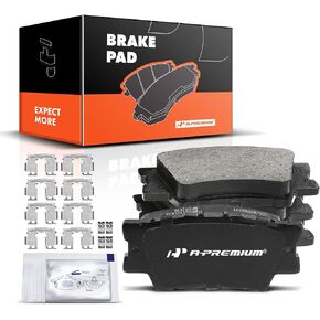 A-Premium Front Ceramic Disc Brake Pads Set Compatible with Select Toyota and Lexus Models - Camry 2007-2017, Avalon 2008-2018, ES350 2007-2018, ES300h 2013-2018, with Hardware, 4 PCS