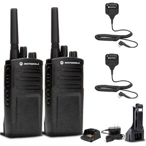 2 x Motorola RMV2080 On-Site 2-Way Business Radio (RMV2080) + 2 x HKLN4606 Remote Speaker Mic