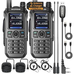 Baofeng UV-21R (Upgrade of UV-5R) Ham Radio Handheld Long Range Two Way Radio Dual Band for Adults Rechargeable Walkie Talkies 999 Channels VOX with 771 Antenna and Programming Cable(2 Pack)