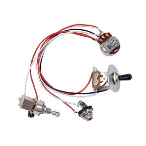 SUPVOX 1 Set Electric Guitar Wiring Harness Prewired Kit 3 Way Toggle Switch 1 Volume 1 Tone 500K potentiometer Pots Jack