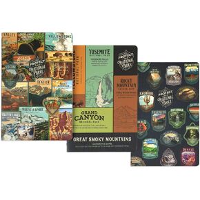 Lantern Press Protect Our National Parks, 3-Pack Notebook Journal Set with Unique Artwork on Each Cover
