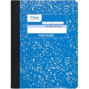 Mead Composition Book, Notebook, Wide Ruled, 9.75 x 7.5 Inch, Green (72249)