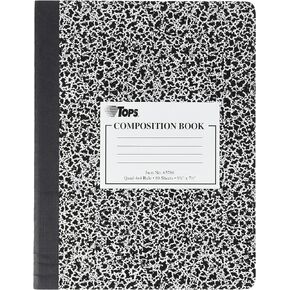 Tops 63786 9-3/4" X 7-1/2" Quad Ruled Composition Notebook