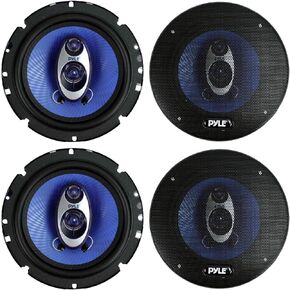 4 New Pyle PL63BL 6.5" 720 Watt 3-Way Car Audio Coaxial Speakers Blue Stereo