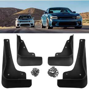 4Pcs Car Black Mud Flaps Mudguard Fender Cover Trim Replace for 2015-2023 2024 Charger SRT Hellcat & Daytona and 2019-2023 2024 Charger GT/RT/SCAT New model