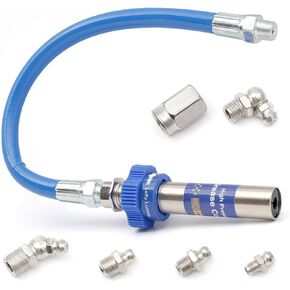 High Pressure Grease Coupler, Heavy-Duty Grease Coupler Fittings Hose Extensions, 8th Generation Lock Clamp Type Grease Gun Tip Adapter Nozzles Fits All Grease Fast Lock and Release