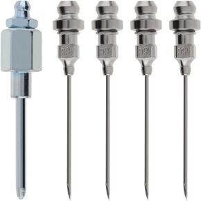 Grease Needle Nozzles, CLAHJQX 5pcs Grease Injector Needle Adapter Set 304 Stainless Steel Removable Narrow Needle Grease Fitting Tip