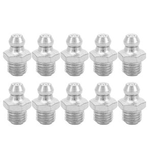 10PCS Metal Replacement Grease Tip Nozzle Fitting Nipple Grease Gun Lubrication Parts (#01 M6 Straight)