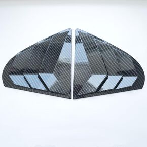 New Racing Rear Quarter Window Louvers Scoops Shades Blinds for Mitsubishi Lancer EX 2008 2009 2010-2016 2017 (Carbon Fiber Style)