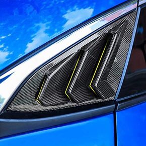 2X Sport Style Carbon Fiber Print Quarter Window Scoops Louvers for Honda Civic Sedan 2016 2017 2018 2019 2020 2021
