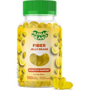 Fiber Jellybean Gummies for Adults, Nutritional Vegetarian Supplements, 150 Jellybeans
