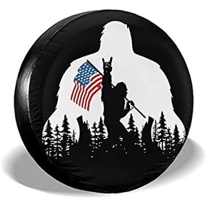 Bigfoot American Flag Camping Spare Tire Cover Wheel Protectors Weatherproof Wheel Covers Universal Fit for Trailer Rv SUV Truck Camper Travel Trailers Accessories 14in in Saudi Arabia