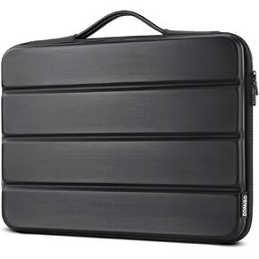 DOMISO 17 inch Laptop Sleeve with Handle Shockproof Computer Bag Waterproof EVA Protective Carrying Case for 17.3" HP Dell Lenovo Asus Laptop, Black