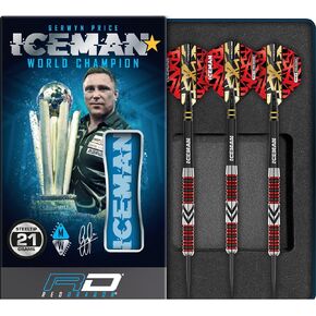 RED DRAGON Gerwyn Price Iceman Firebird Premium Tungsten Darts Set with Flights and Stems