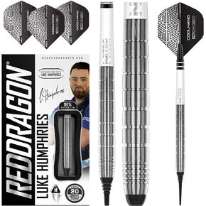 RED DRAGON Luke Humphries TX Softip Series Premium Tungsten Darts Set with Flights and Stems