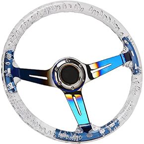 عجلة قيادة للسباق/عربة الجولف مقاس 13.8 بوصة لسيارة النادي DS وسيارة النادي السابقة EZGO Yamaha 6 Bolts Neo Chrome Spokes Racing Sports عجلة القيادة