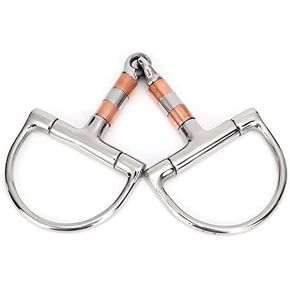 TOPINCN Horse Snaffle Stainless Steel, Horse Bit Tack Snaffle Bit Horse Gag Thickeness Bit Horse Racing Accessory with Copper& Stainless Steel Rollers