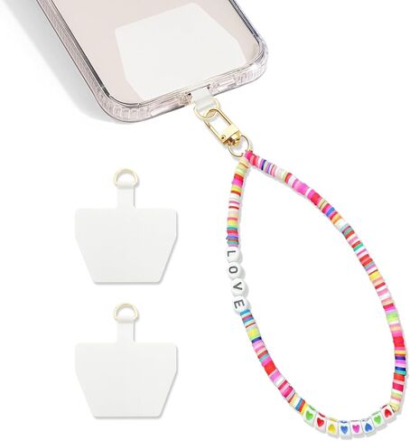 Clay Phone Charm Strap with 2 Tether Tabs,Detachable Phone Lanyard Hands-Free Wrist Strap Accessory for Women - iPhone 15 Pro Max/ 14 Pro Max/ 13 Pro Max/ 12 in Kuwait