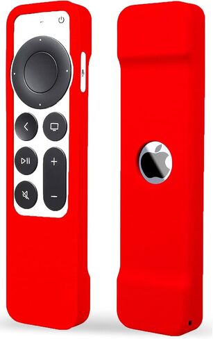 حافظة متوافقة مع جهاز التحكم عن بعد Apple TV 4K Siri Remote 2021 2022 - حافظة من السيليكون الناعم غطاء غلاف متوافق مع جهاز التحكم عن بعد Apple TV 4K / HD Siri (الجيل الثاني والثالث) - أحمر in Kuwait