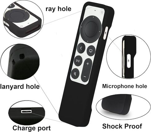 حافظة متوافقة مع جهاز التحكم عن بعد Apple TV 4K Siri Remote 2021 2022 - حافظة من السيليكون الناعم غطاء غلاف متوافق مع جهاز التحكم عن بعد Apple TV 4K / HD Siri (الجيل الثاني والثالث) - أحمر in Kuwait