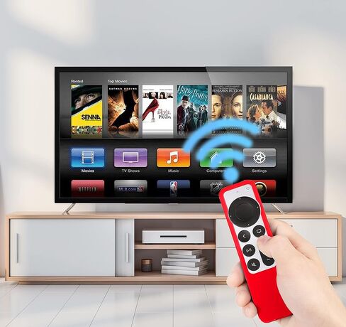 حافظة متوافقة مع جهاز التحكم عن بعد Apple TV 4K Siri Remote 2021 2022 - حافظة من السيليكون الناعم غطاء غلاف متوافق مع جهاز التحكم عن بعد Apple TV 4K / HD Siri (الجيل الثاني والثالث) - أحمر in Kuwait