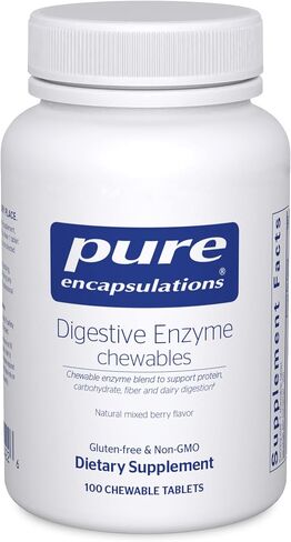Pure Encapsulations Digestive Enzyme Chewables | Chewable Enzyme Blend to Support Protein, Carbohydrate, Fiber, and Dairy Digestion | 100 Chewable Tablets in Saudi Arabia