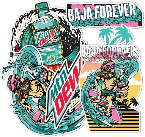 Desert Cactus Mountain Dew Mt Dew Sticker Vinyl Decal Laptop Water Bottle Car Scrapbook (Type 2-4) in Saudi Arabia