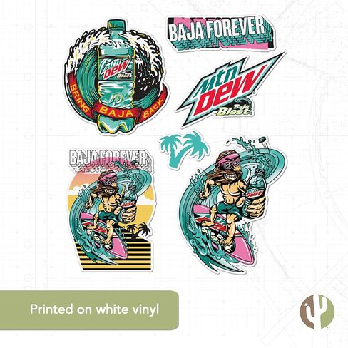 Desert Cactus Mountain Dew Mt Dew Sticker Vinyl Decal Laptop Water Bottle Car Scrapbook (Type 2-4) in Saudi Arabia