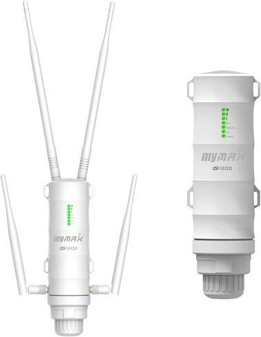 موسع واي فاي شبكي خارجي طويل المدى MyMAX-WN572HP3-AC1200/نقطة وصول خارجية/مكرر لاسلكي/مضخم إشارة معزز للإنترنت (مع منفذ إيثرنت و4 هوائيات، نطاق مزدوج 1200 ميجابت في الثانية، مقاوم للطقس) in Kuwait