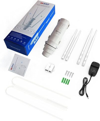 موسع واي فاي شبكي خارجي طويل المدى MyMAX-WN572HP3-AC1200/نقطة وصول خارجية/مكرر لاسلكي/مضخم إشارة معزز للإنترنت (مع منفذ إيثرنت و4 هوائيات، نطاق مزدوج 1200 ميجابت في الثانية، مقاوم للطقس) in Kuwait