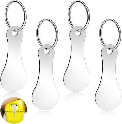 4 Pcs Quarter Holder Keychain Quarter Keeper Keychain Cart Quarter Keychain Portable Aluminum Alloy Key Ring Shopping Cart Tokens Keychain Metal Shopping Trolley Tokens For Shopping Cart Grocery in Saudi Arabia