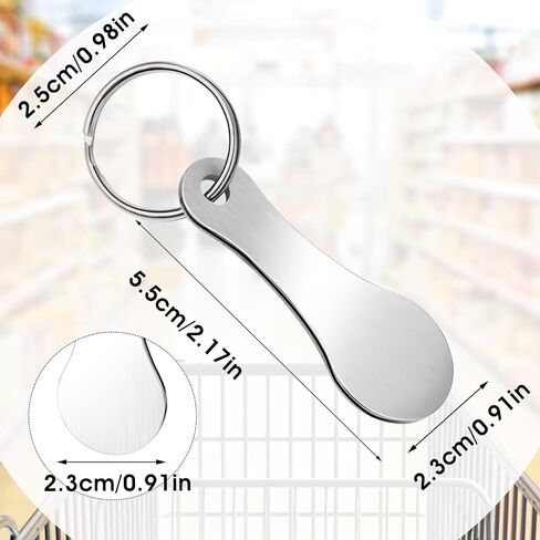 4 Pcs Quarter Holder Keychain Quarter Keeper Keychain Cart Quarter Keychain Portable Aluminum Alloy Key Ring Shopping Cart Tokens Keychain Metal Shopping Trolley Tokens For Shopping Cart Grocery in Saudi Arabia