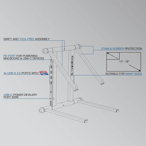 Reloop Stand Hub حامل ومحور متقدم مع توافق USB-C PD in Kuwait