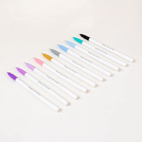 Erin Condren Set of 10 Eco-Friendly Colorful Fineliner Pens - Water-Based Ink, Stand-Up Reusable Case, 0.4mm Fine Tip for Precision Writing, Color-Coding, Journaling, Scheduling and More in Saudi Arabia