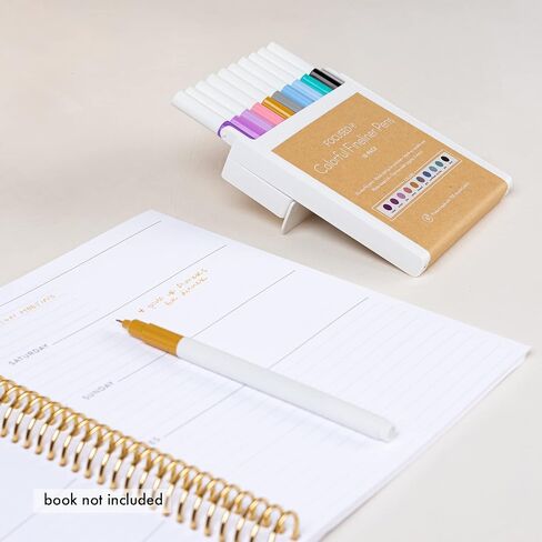 Erin Condren Set of 10 Eco-Friendly Colorful Fineliner Pens - Water-Based Ink, Stand-Up Reusable Case, 0.4mm Fine Tip for Precision Writing, Color-Coding, Journaling, Scheduling and More in Saudi Arabia
