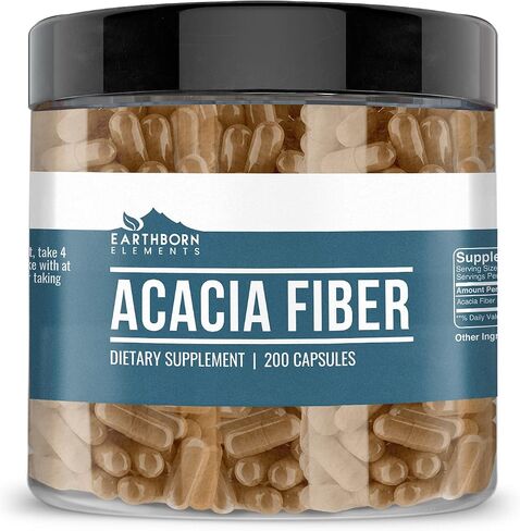 Earthborn Elements Acacia Fiber 200 Capsules, Pure & Undiluted, No Additives in Saudi Arabia