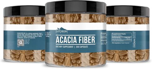 Earthborn Elements Acacia Fiber 200 Capsules, Pure & Undiluted, No Additives in Saudi Arabia