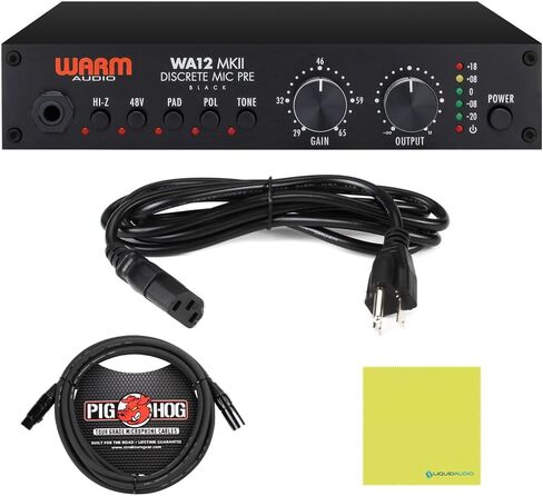 Warm Audio WA12 MKII Single-Channel American Mic Pre Bundle w/Pig Hog Mic Cable, Power Adapter and Liquid Audio Polishing Cloth in Saudi Arabia