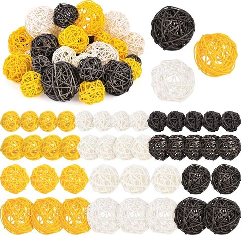 DomeStar 42PCS Decorative Rattan Balls, Wicker Balls Decorative Twig Orbs Spheres Bowl Fillers Vase Fillers for Home Decor DIY Crafts in Saudi Arabia
