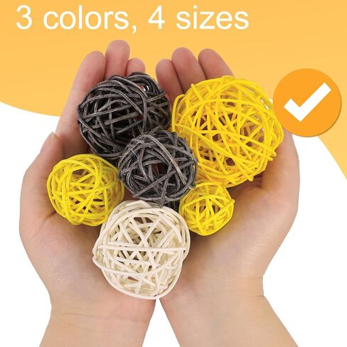 DomeStar 42PCS Decorative Rattan Balls, Wicker Balls Decorative Twig Orbs Spheres Bowl Fillers Vase Fillers for Home Decor DIY Crafts in Saudi Arabia