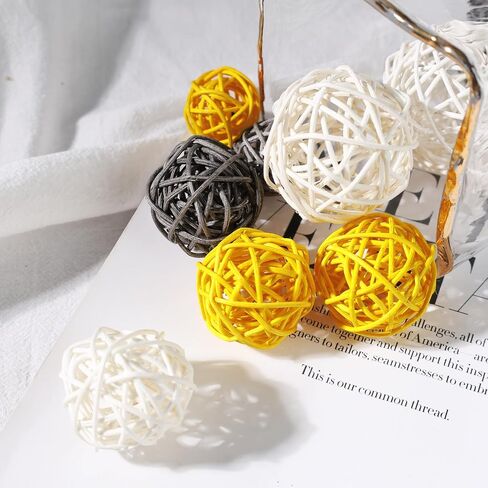 DomeStar 42PCS Decorative Rattan Balls, Wicker Balls Decorative Twig Orbs Spheres Bowl Fillers Vase Fillers for Home Decor DIY Crafts in Saudi Arabia