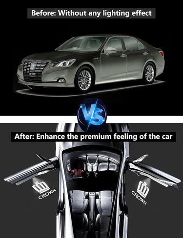 【تحديث 2024】 4 قطع من مصابيح باب السيارة، مصابيح ترحيب عالية الدقة LED لجهاز عرض البركة، مصابيح شبح الظل المجاملة متوافقة مع سلسلة Crown/Highlander/Corolla/Camry/Sienna/Venza/Avalon in Kuwait