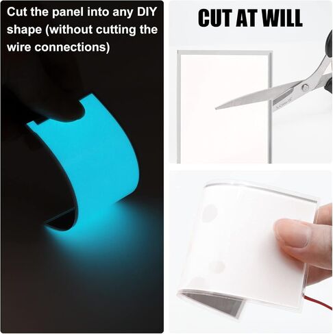 4inch El Panel Light, Ice Blue Flexible El Panel, Electroluminescent Sheet Neon with Battery Inverter, 3 Modes DIY Cuttable for Holiday Decorations, Cosplay, Party, Advertising in Saudi Arabia
