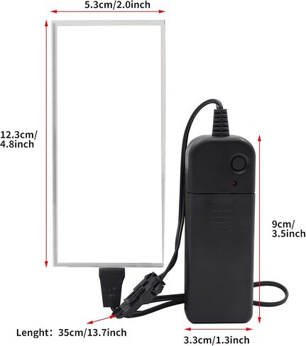 4inch El Panel Light, Ice Blue Flexible El Panel, Electroluminescent Sheet Neon with Battery Inverter, 3 Modes DIY Cuttable for Holiday Decorations, Cosplay, Party, Advertising in Saudi Arabia