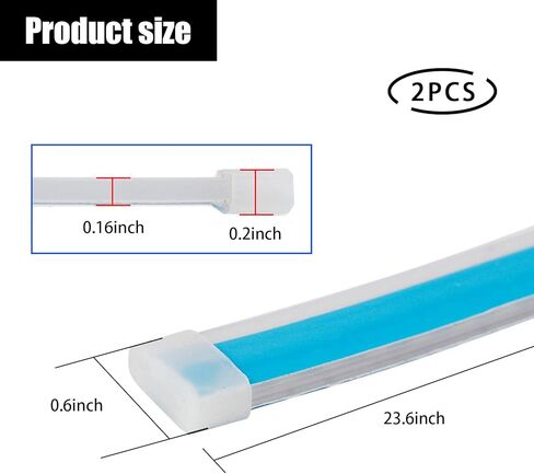 2 قطعة شريط إضاءة LED مرن للسيارة، شريط إضاءة LED متعدد الألوان RGB مقاس 24 بوصة، شريط إضاءة نهاري مقاوم للماء، شريط أنبوبي ضوء نيون أضواء إشارة الانعطاف DRL ضوء خلفي in Kuwait